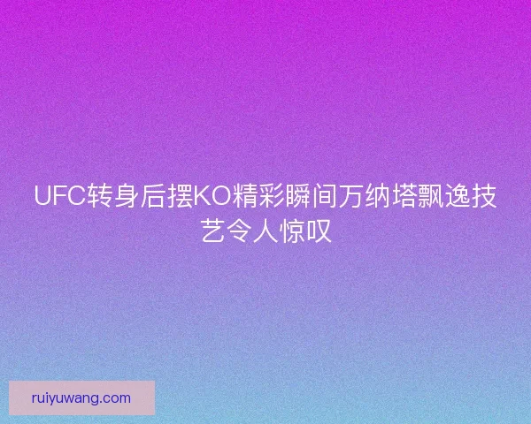 UFC转身后摆KO精彩瞬间万纳塔飘逸技艺令人惊叹