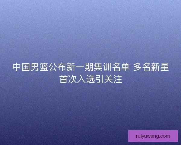 中国男篮公布新一期集训名单 多名新星首次入选引关注