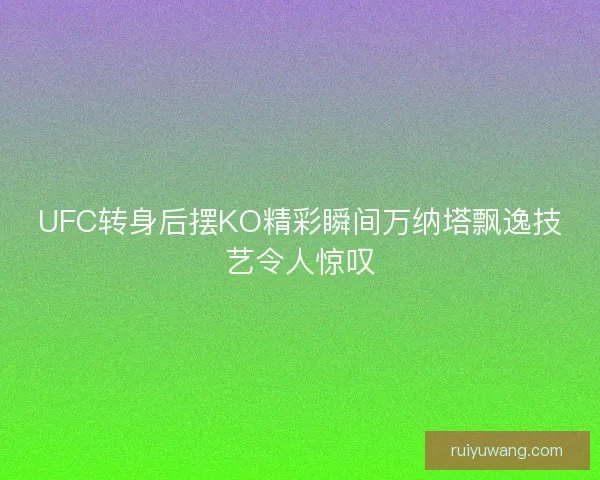 UFC转身后摆KO精彩瞬间万纳塔飘逸技艺令人惊叹